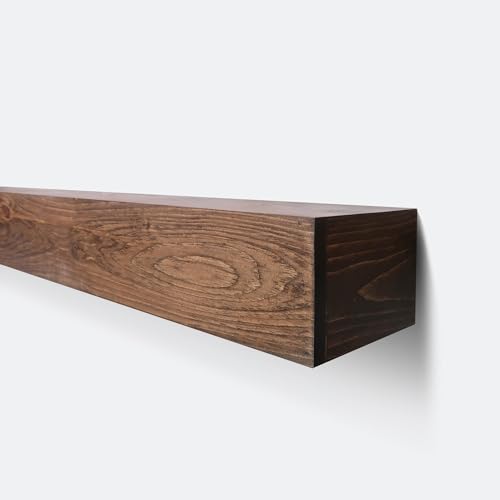 Modern Fireplace Mantel Floating Shelf Hand Crafted Brown 48Lx6Hx8D Z803083