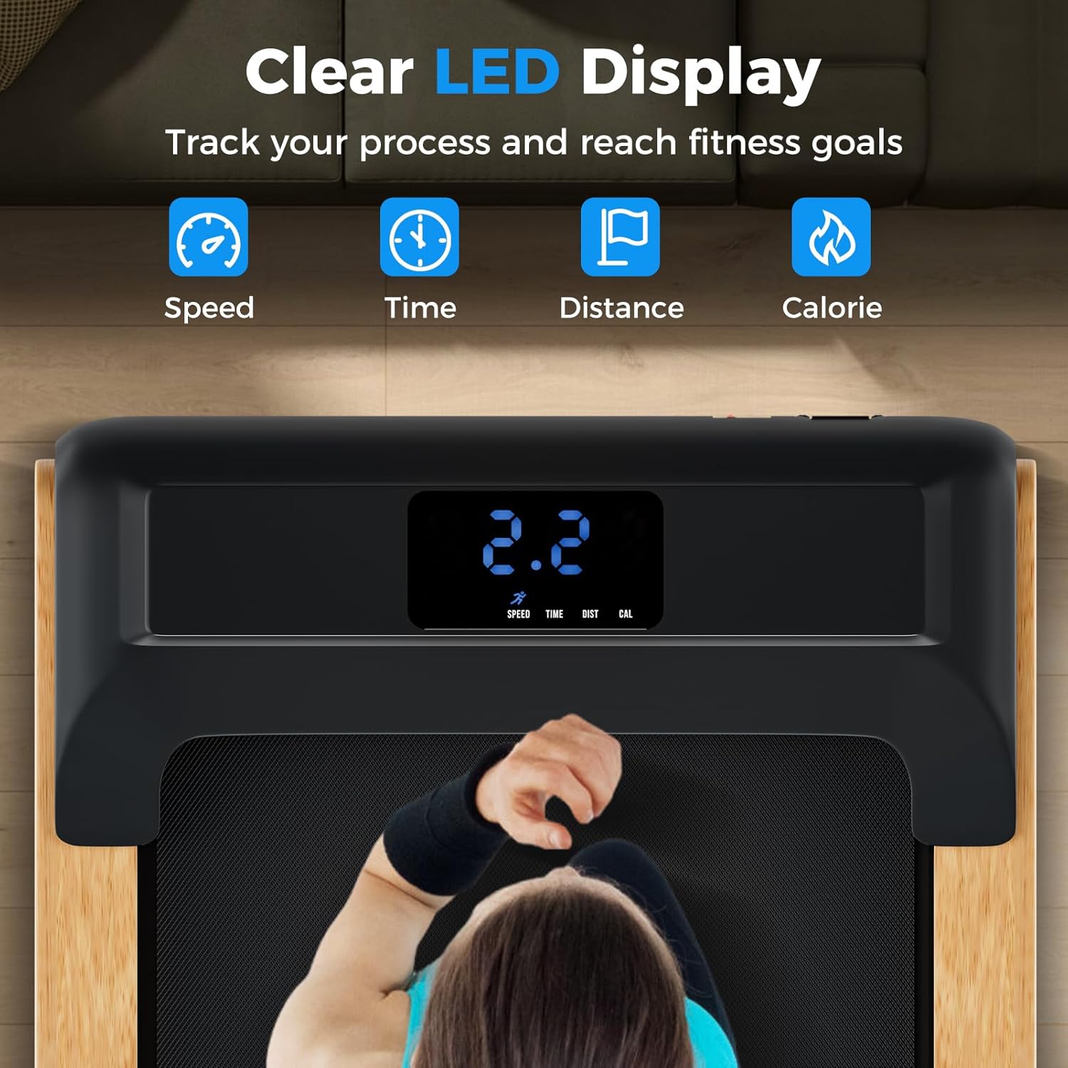 Goplus Walking Pad, Under Desk Treadmill with Remote Control and LED Display H397889