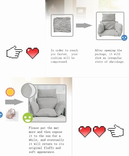 Egg Chair Cushion with Pillow, Double Sided Pattern, Zipper, Blue T42145
