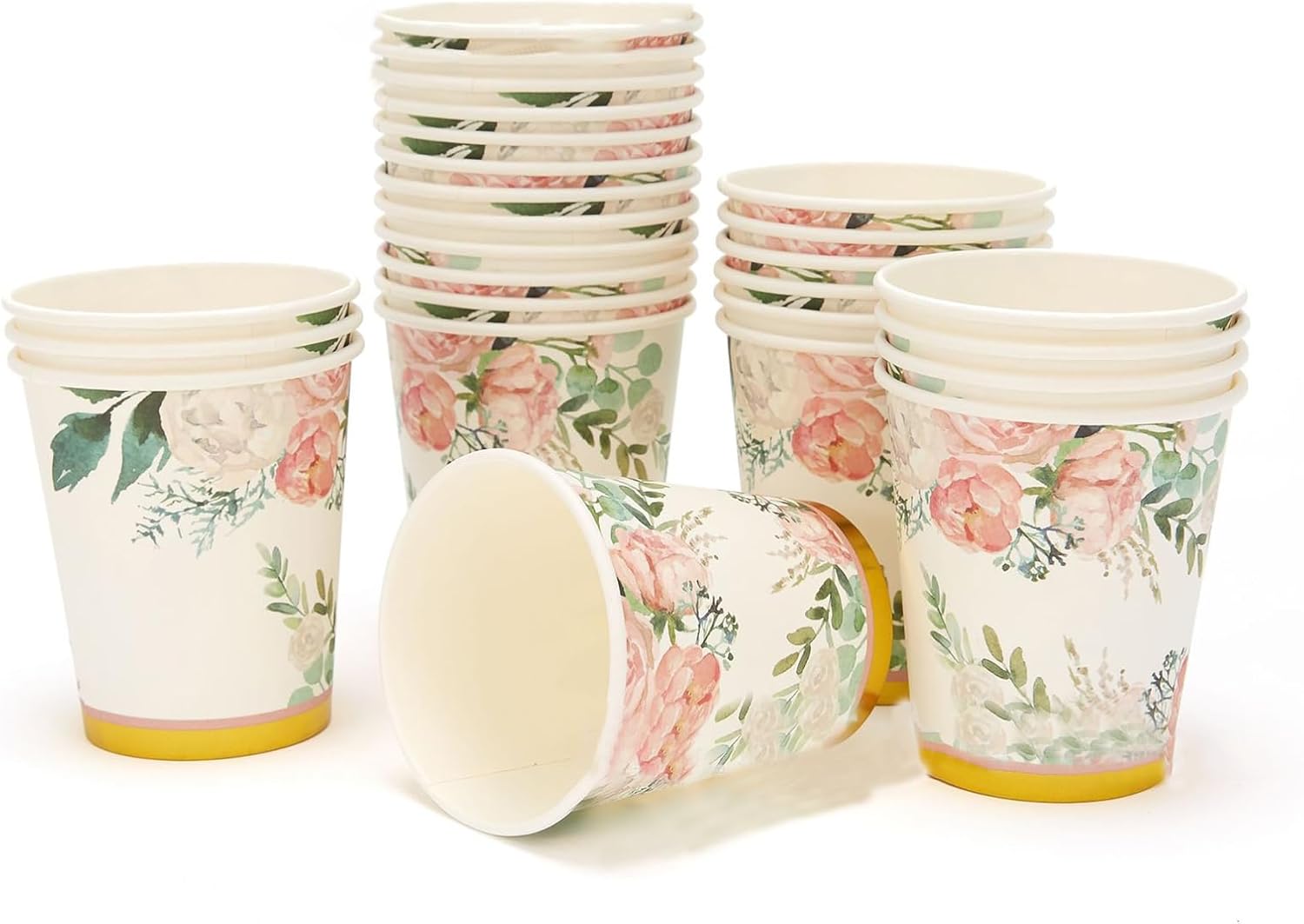 Floral Party Supplies Paper Plates and Napkins Set for 25 Guests A435