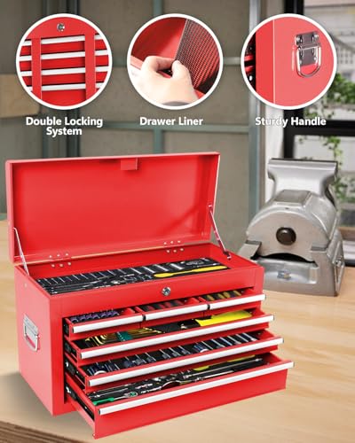 5-Drawer Rolling Tool Chest with Brake Casters, Black E95317
