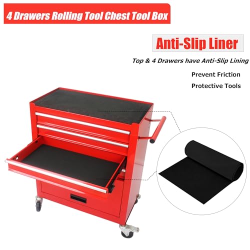 5-Drawer Rolling Tool Cart with Wheels, Black V51953