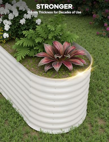 4x2x2Ft Oval Galvanized Steel Raised Garden Bed - Outdoor Metal Planter Box for Vegetables, Flowers, Herbs L43315