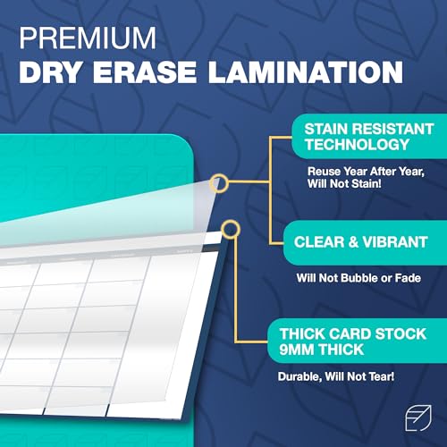 Large Dry Erase Wall Calendar 36x48, Undated Monthly Planner for Home or Office Y45924