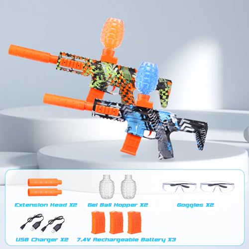 2 Pack Gel Splatter Blasters, Electric Auto Splatter Ball Toy for Ages 12+ M1927