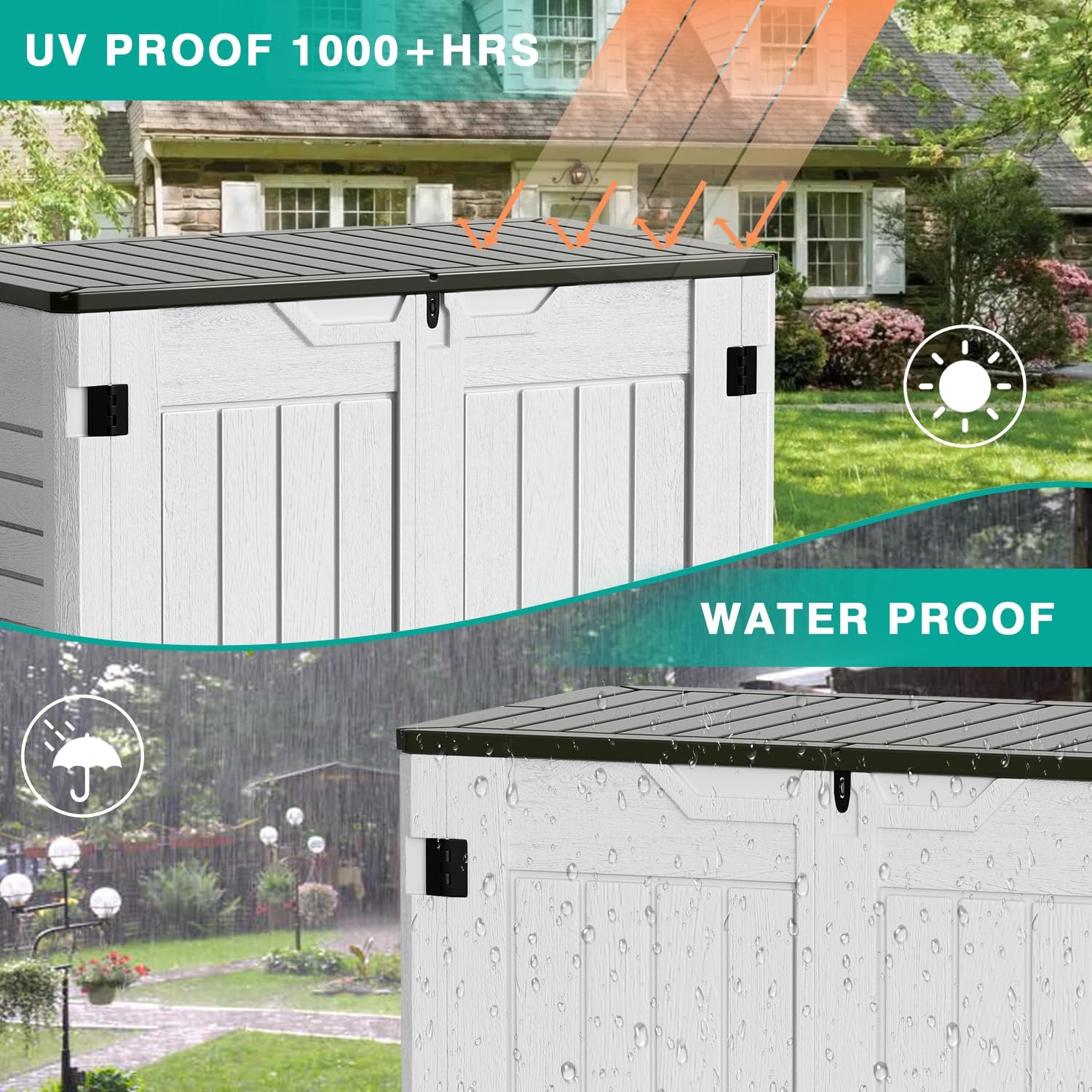 Greesum Outdoor Storage Shed 4 x 2 ft Resin Utility Tool Shed with Lock, White M5068
