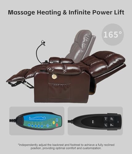 Dual Motor Power Lift Recliner Chair for Elderly with Heat and Massage, Grey L503633