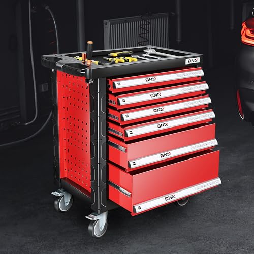 DNA MOTORING 7-Drawer Rolling Tool Cabinet Chest with Keyed Locking System, Green M137
