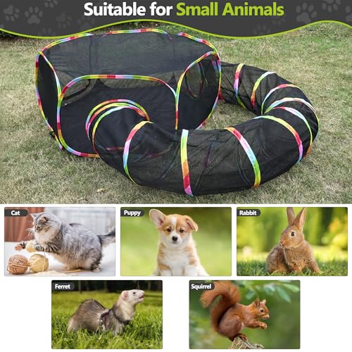 Outdoor Cat Enclosure with Storage Bag, Cat Tunnel Playground for Small Animals D823