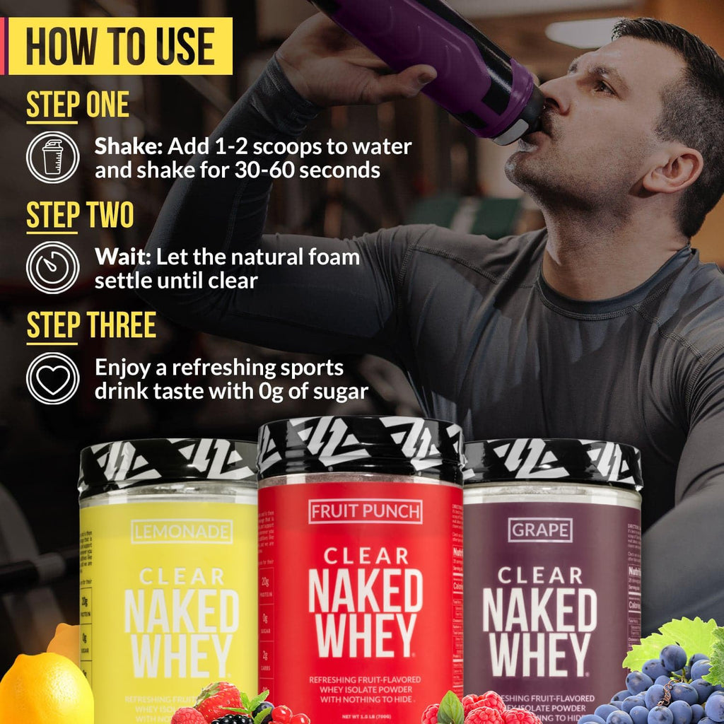 NAKED Clear Whey Protein Isolate, Fruit Punch, 28 Servings X49861