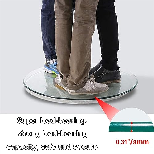 SAGIDAR Round Tempered Glass Table Top for Dining, Clear, 15-40IN H315916