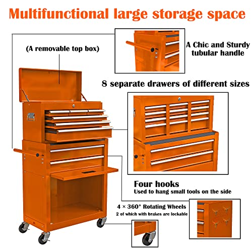 5-Drawer Rolling Tool Cart with Wheels, Black V51953