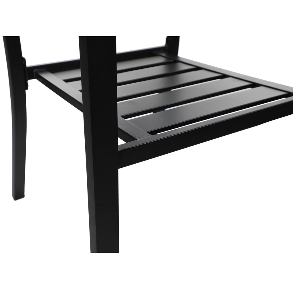 MF Studio 6-Piece Outdoor Patio Set with 10 FT Umbrella, Stacking Chairs & Square Dining Table D49515