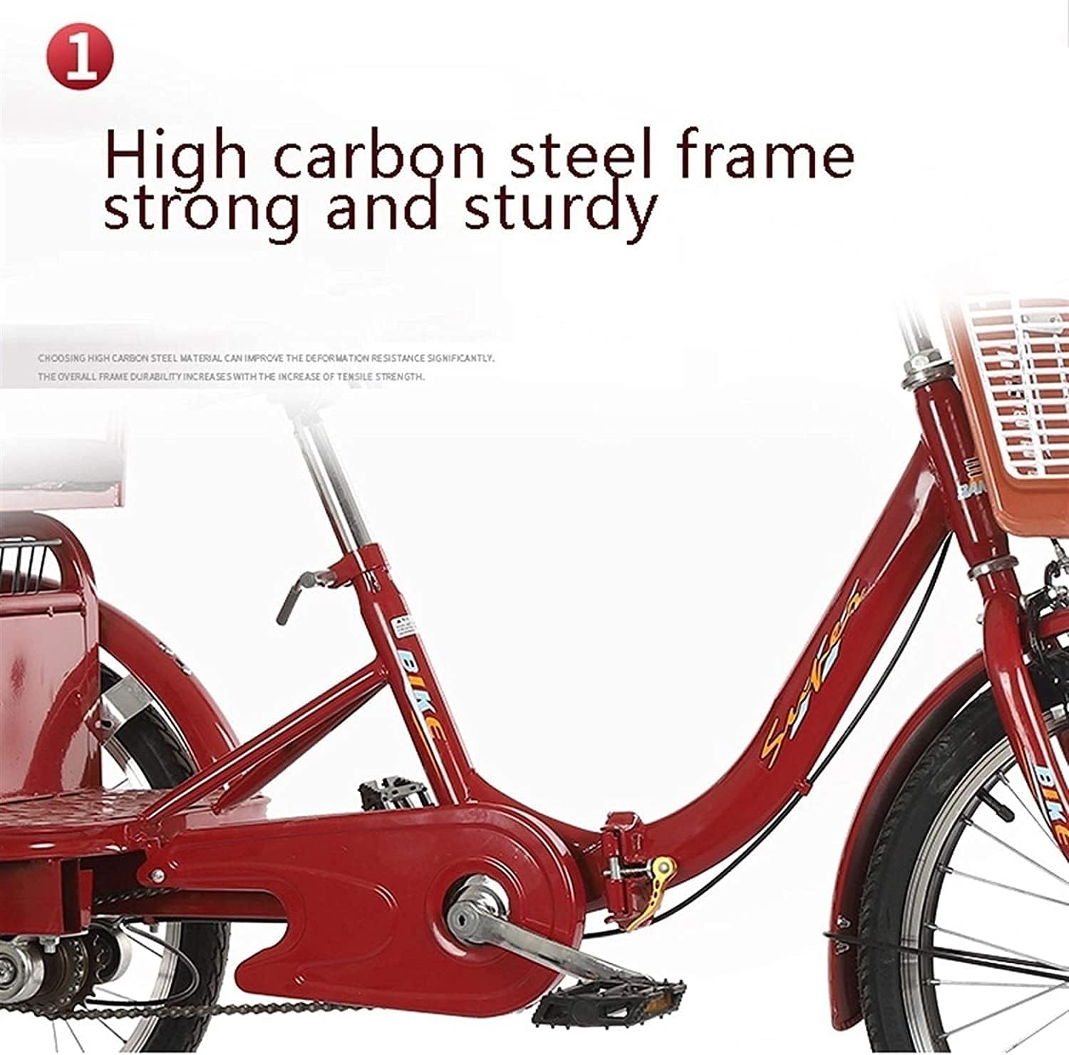 Adult Tricycle 3 Wheel Bike for Adults with Large Basket I38416