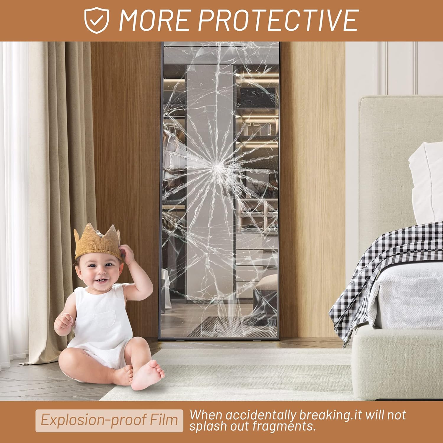 LVSOMT Full Length Mirror with Stand, 63"x16", Black W7641