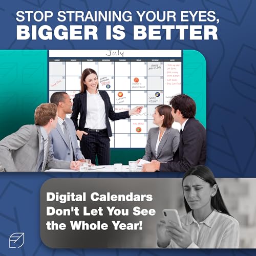 Large Dry Erase Wall Calendar 36x48, Undated Monthly Planner for Home or Office Y45924