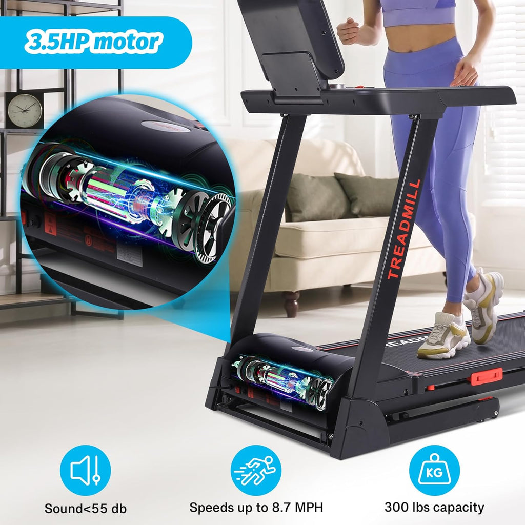 Folding Treadmill with Auto Incline and Heart Sensor N858455
