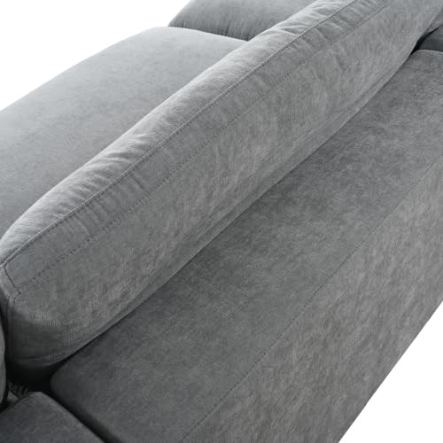 Upholstered Oversize Modular Sofa with Ottoman, 5-Seater, Beige H7229