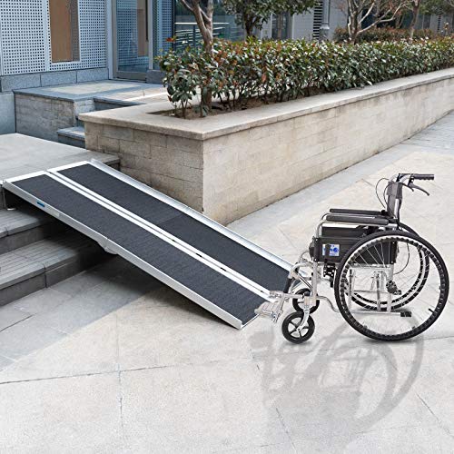 Folding Aluminum Wheelchair Ramp for Home Steps, 600 lbs Capacity B519