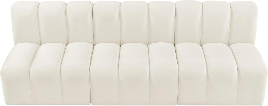 Meridian Furniture Arc Modern Velvet Modular Sofa, Cream R2997