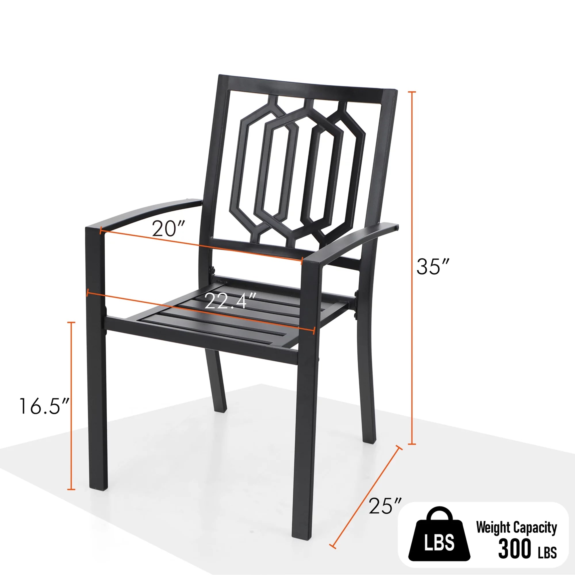 MF Studio 6-Piece Outdoor Patio Set with 10 FT Umbrella, Stacking Chairs & Square Dining Table D49515