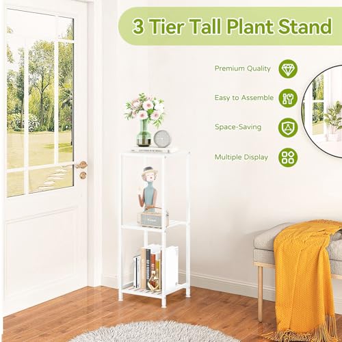 3 Tier Metal Plant Stand Indoor Outdoor, 32 Inch Black X285084