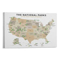 The National Parks Map of America Art Posters Wall Art Paintings Canvas Wall Decor Home Decor Living Room Decor Aesthetic Prints 16x24inch(40x60cm) Unframe-style