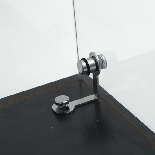 DADEA Glass Display Cabinet with Light and Lock, 4 Shelves, Black L18556