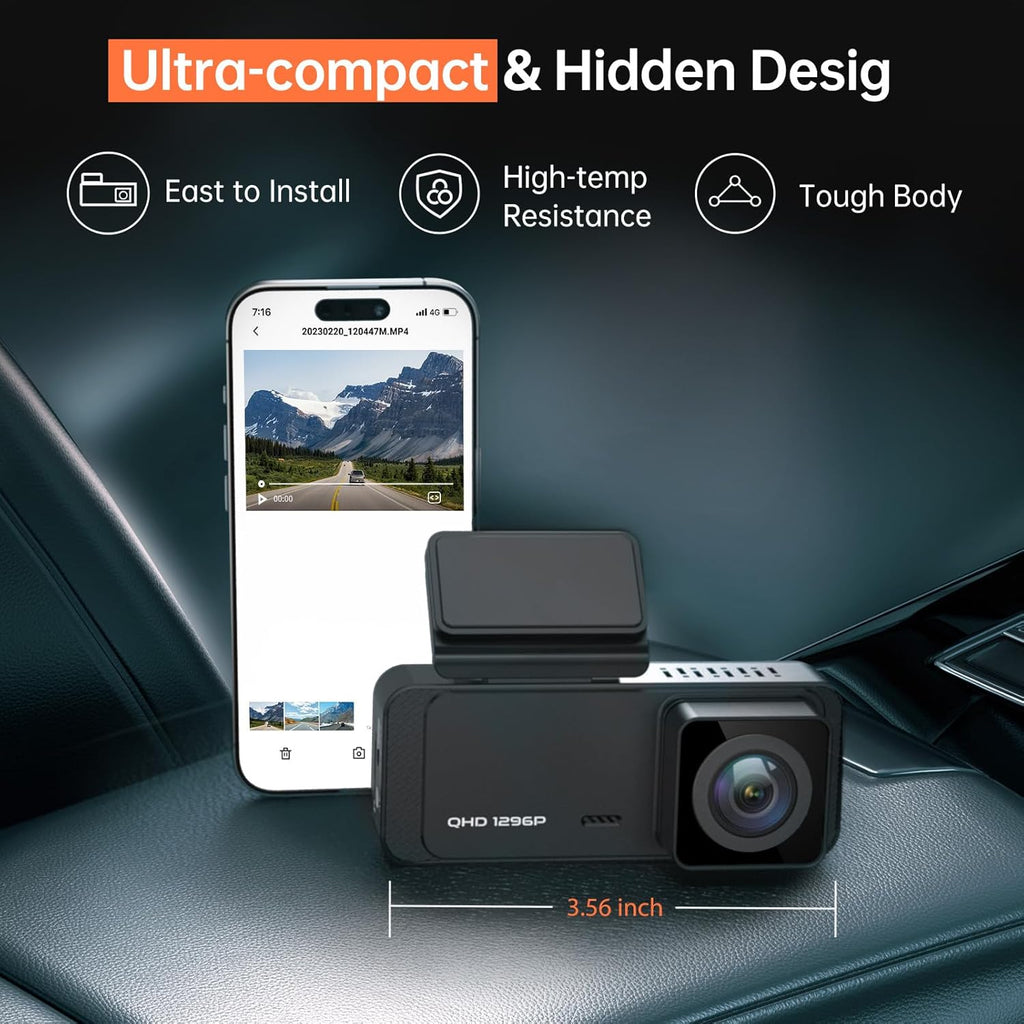 Veement V300 1296P WiFi Dash Camera for Cars with Night Vision F2089