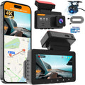 4K Dash Cam Front and Rear, USB Dash Camera for Cars with WiFi & GPS, Dashboard Camera Dashcam with Super Night Vision, G-Sensor, Loop Recording, 64G Card Max Support 512G [ADAS Intelligent Systems]