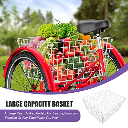 DoCred Adult Tricycle 7 Speed 3 Wheel Bike with Large Basket E1942