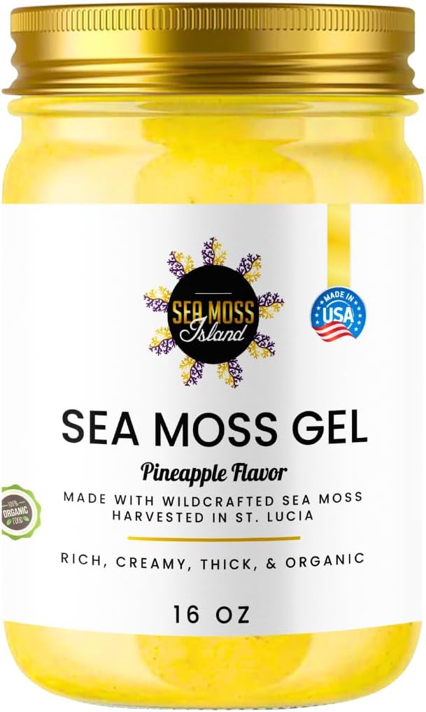 Organic Wildcrafted Irish Sea Moss Gel Vegan Supplement, Made in USA H7373