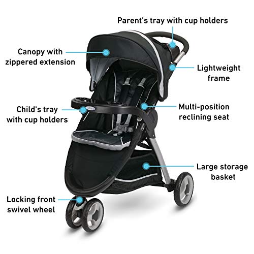Graco FastAction Fold Sport Travel System with Stroller and SnugRide 35 Car Seat M41398