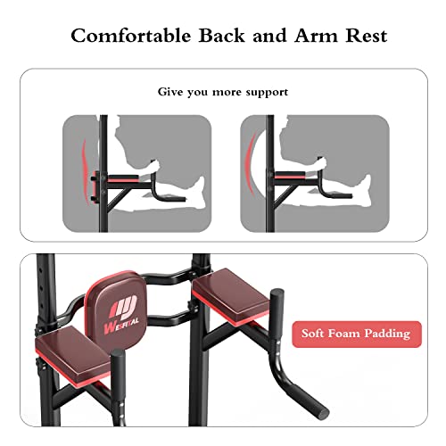 Wesfital Pull Up Bar Power Tower Dip Station for Home Gym Strength Training Y704