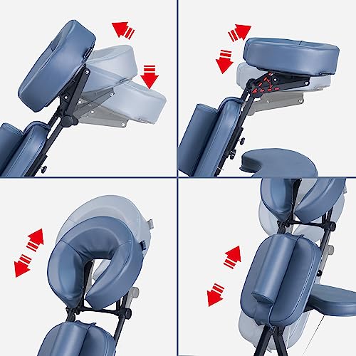 Master Massage Portable Folding Massage Chair with Wheeled Carrying Case, Aluminum, Blue C306913