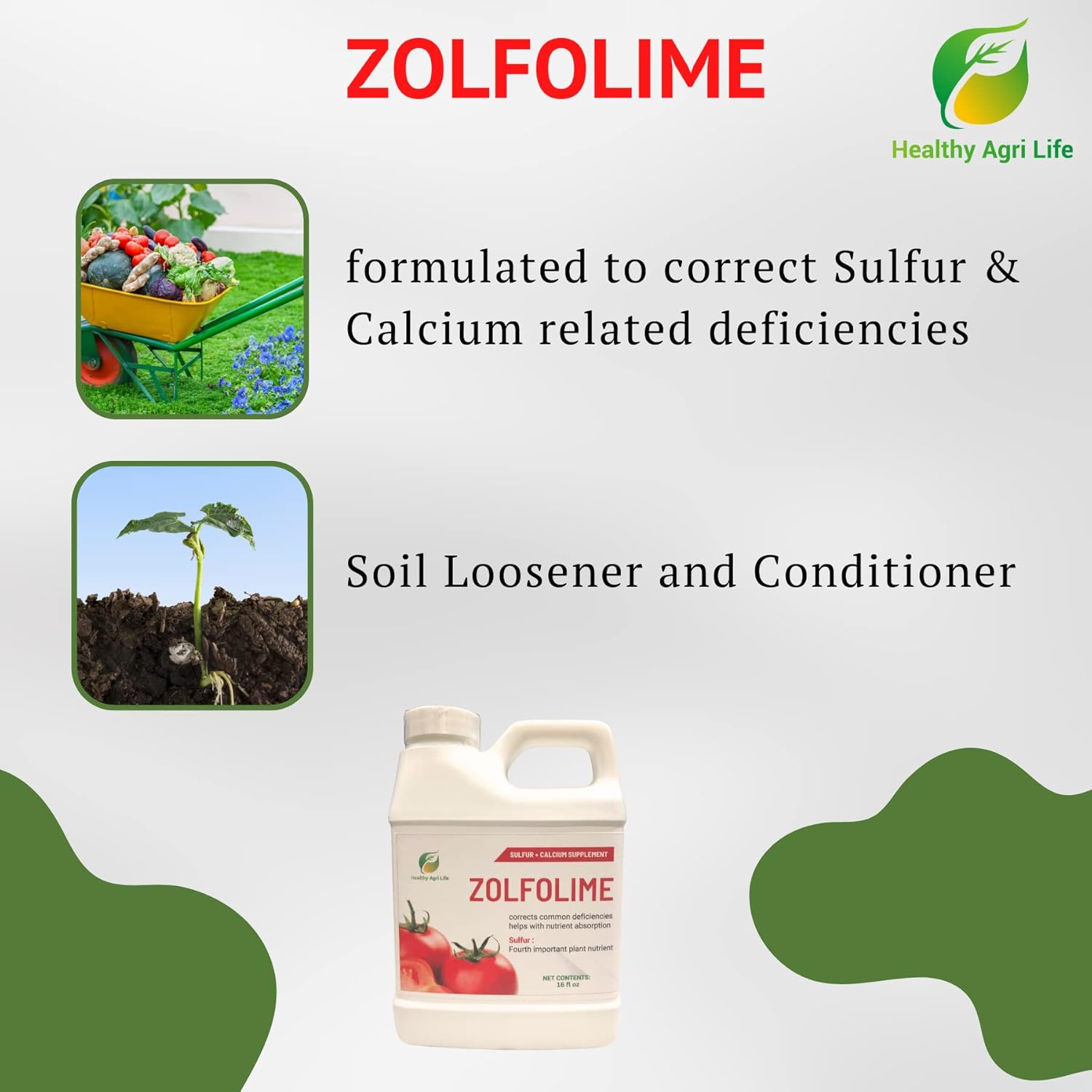 Healthy Agri Life Sulfur Lawn and Plant Food Liquid Soil Conditioner A293977