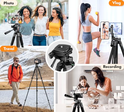 JOILCAN Phone Tripod, 67" Aluminum Camera Tripod Stand with Wireless Remote and Carry Bag A208130