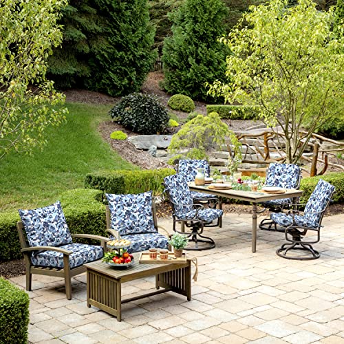 ARDEN Outdoor Dining Chair Cushion 20 x 20 in Weather-Proof Fade Resistant Sapphire Blue J523