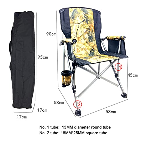 Outdoor Portable Folding Fishing Chair with Armrests and Cup Holder K91820