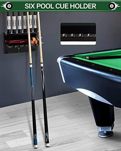 Wall Mount Pool Cue Rack Holder for 6 Sticks C931760