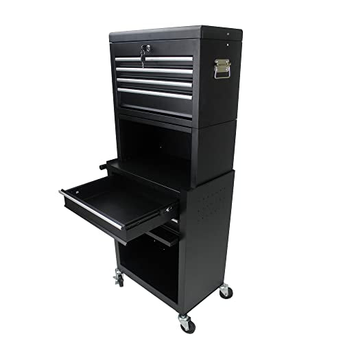 5-Drawer Rolling Tool Cart with Wheels, Black V51953