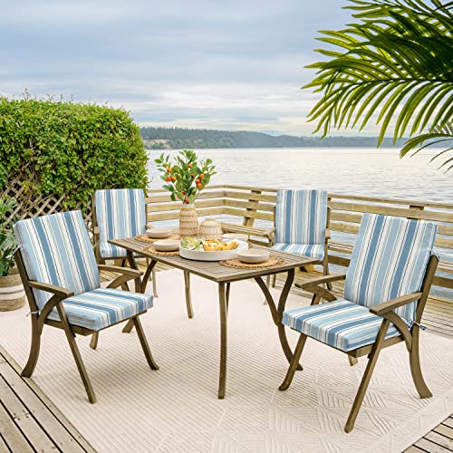 ARDEN Outdoor Dining Chair Cushion 20 x 20 in Weather-Proof Fade Resistant Sapphire Blue J523