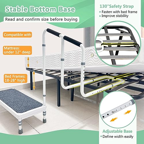Bed Step Stool with Rail for High Beds Adults Elderly W58947