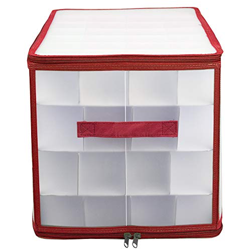 Home Basics 64 Compartment Zippered Christmas Ornament Storage Box M98916