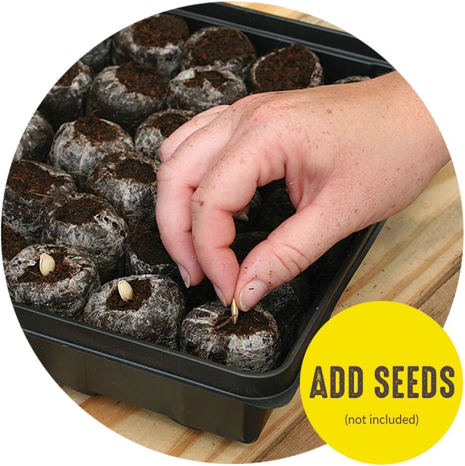 Jiffy 50mm Seed Starting Greenhouse Kit with 16 Peat Pellets & Plant Labels D311