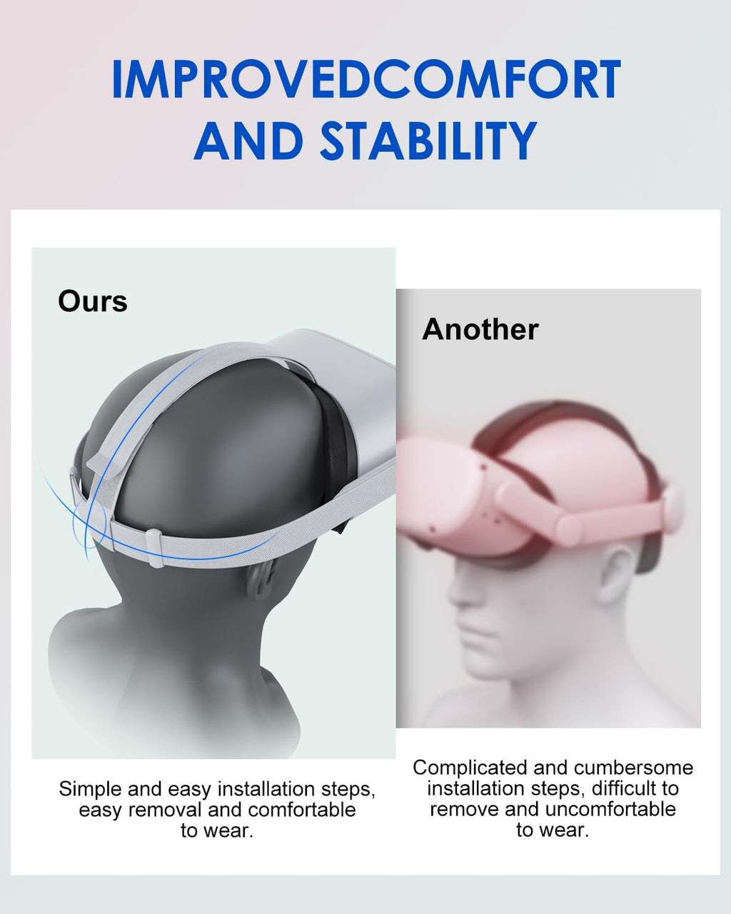 Head Strap for Oculus Quest 2 with 2 Thumb Grip Caps T411