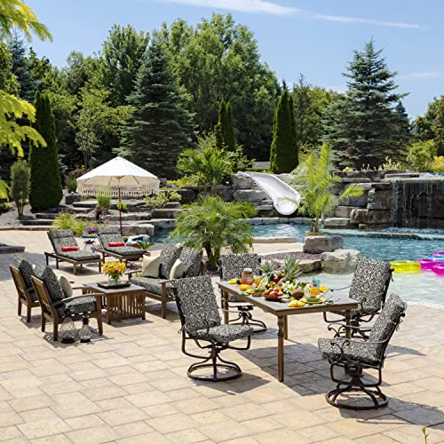 ARDEN Outdoor Dining Chair Cushion 20 x 20 in Weather-Proof Fade Resistant Sapphire Blue J523