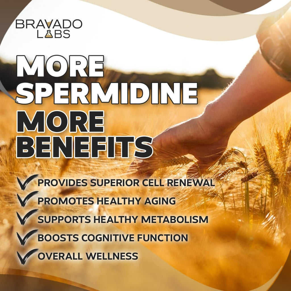Spermidine Supplement with Wheat Germ Extract and Thiamine - Non-GMO - 60 ct R684