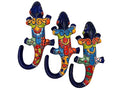 Talavera Pottery Iguana Mexican Pottery Wall Art Hand Painted Handmade Animal Sculpture Indoor Outdoor Folk Art Home Decor Length 12.25" (Multi 9)