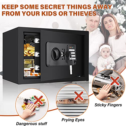 Fireproof Waterproof Safe Box with Digital Keypad and Key K88455